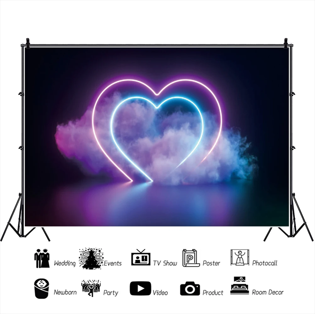 Laeacco Lãng Mạn Cưới Sân Khấu Trang Trí Trái Tim Tia Photocall Phông Nền Kid Trưởng Thành Sinh Nhật Chụp Ảnh Chân Dung Nền