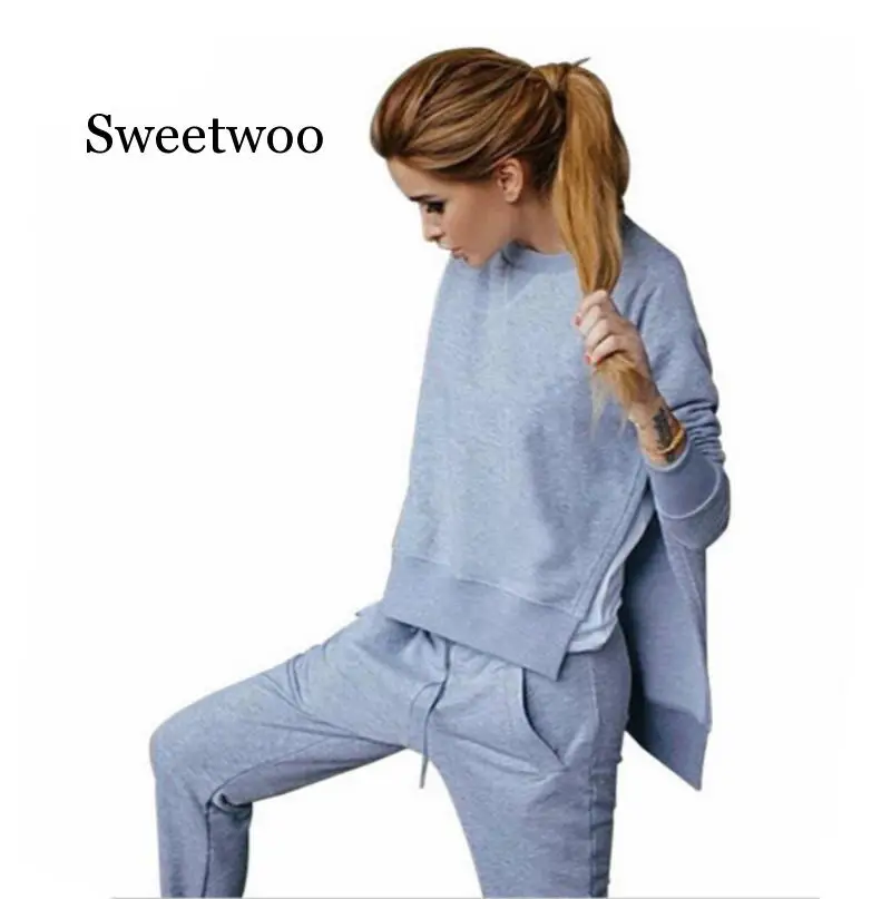 

2pcs Long Sleeve Casual Tracksuit Suits for Women Set Sweatshirt+Sweatpants 2 Pieces Sets Women's Suit Sweatsuit Female