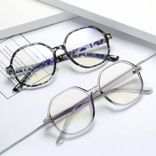 Gafas con montura TR90 para hombre y mujer, lentes ópticas de estilo Retro, con luz azul