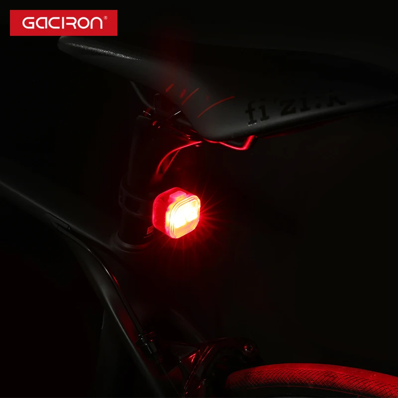 

GACIRON Waterproof Bicycle Rear Light USB Rechargable Bike Taillight LED Safety Back Light Warning Saddle Bike Night Riding Lamp