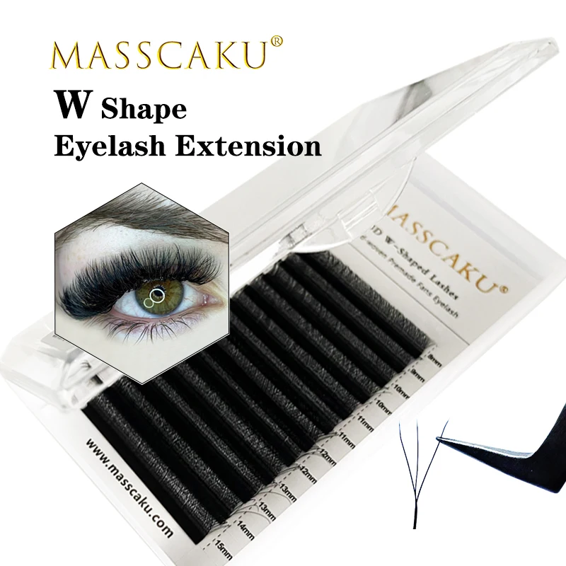 High quality YY W silk mink individual eyelash lashes 8-15mm & mix length premade volume fans false lash YY eyelash extensions