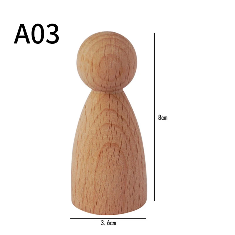 6 Figuras De Madera Sin Terminar – Muñecas Clavija Para Pintar, Manualidades Y Juegos Creativos