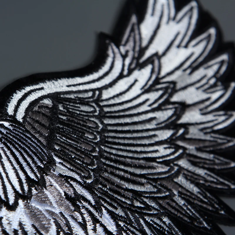 11 inches large Embroidery Patches for Jacket Back Vest Motorcycle Biker Iron On Eagle Wings Clothes Decoration Applique