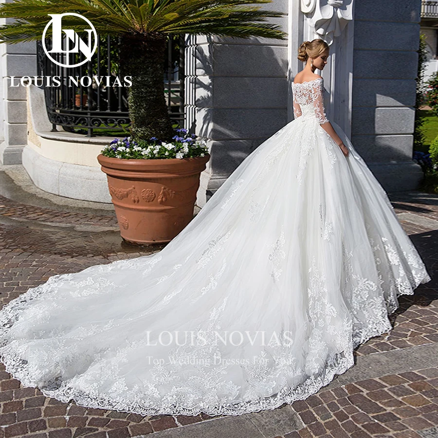 

LOUIS NOVIAS Ball Gown Wedding Dresses For Women With Long Sleeve Jacket Bridal Dress Appliques Princess Vestidos De Novia