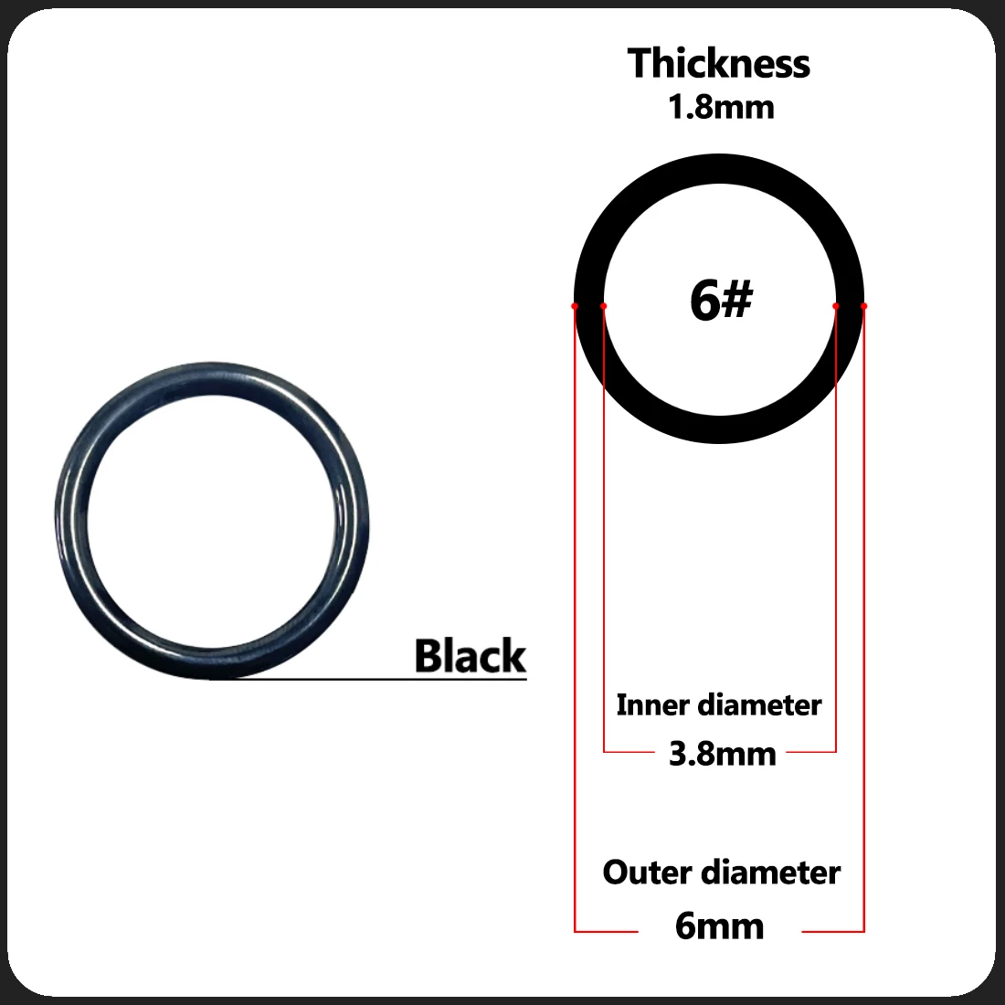 Angelrutenführungsring, 10 Stück ~ 100 Stück, verschleißfester Keramik-Führungsring, Stangenreparatur-Ersatzset, Alconit-Ring, Schwarz, 6 mm ~ 47,3 mm – Detail 13