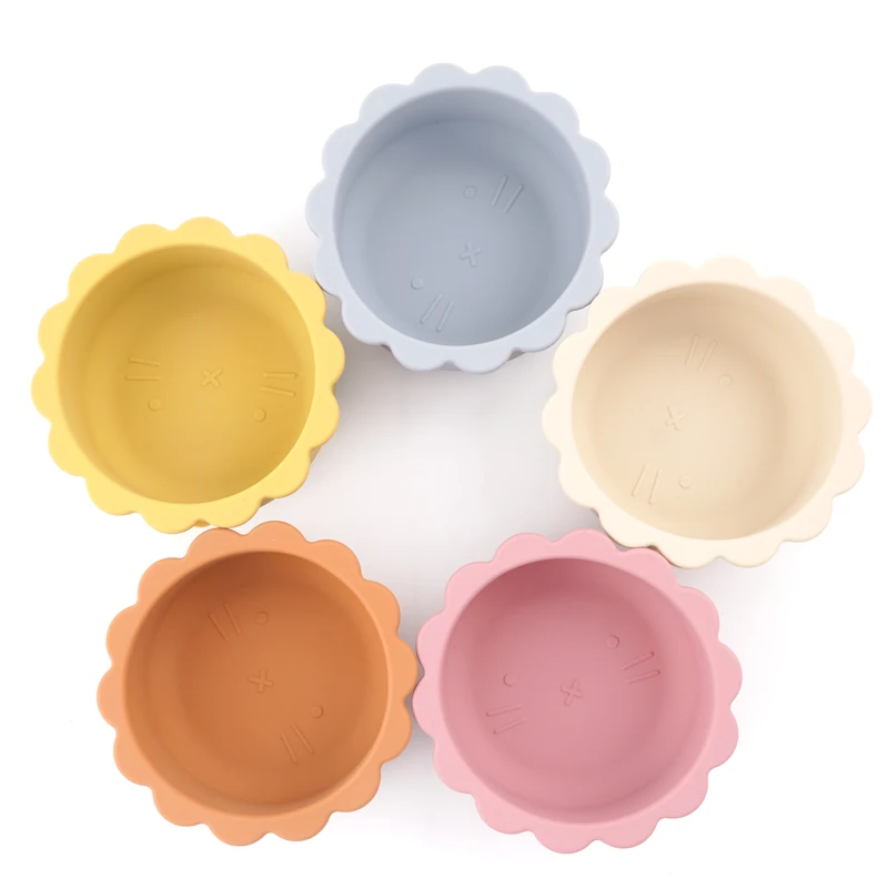 Flower Shape Children's Tableware Food Grade Feeding Baby Bowl Popular Dishes Plates  Dining Appliance Newborn Accessories