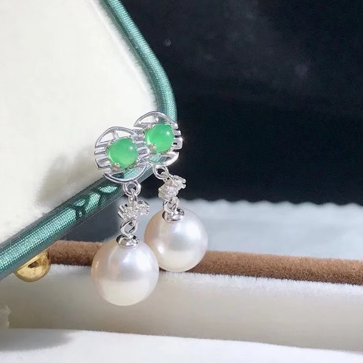 

Classical New 925 Sterling Silver Earrings Findings Settings Base Mountings Parts Mounts for Coral Pearls Agate Crystal Stones