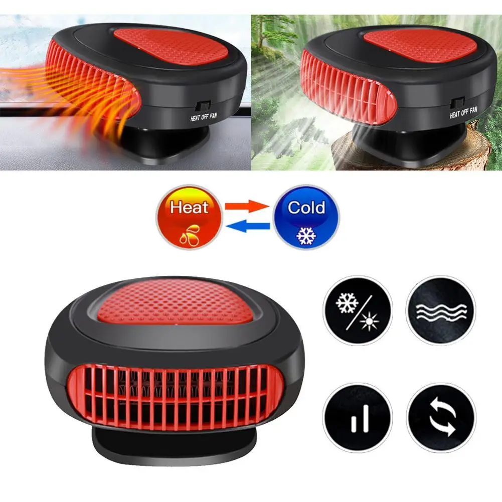 12V Car Heater Fast Heating Cooling Multifunctional Car Defogger 150W Mini Vehicle Heater Portable Car Heater Cooling Thermostat