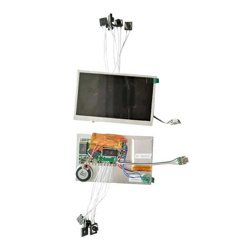 โมดูลวิดีโอหน้าจอ LCD ขนาด5นิ้วเทคโนโลยีขั้นสูงหน่วยความจำ128MB ระบบแม่เหล็กควบคุมสำหรับแบรนด์