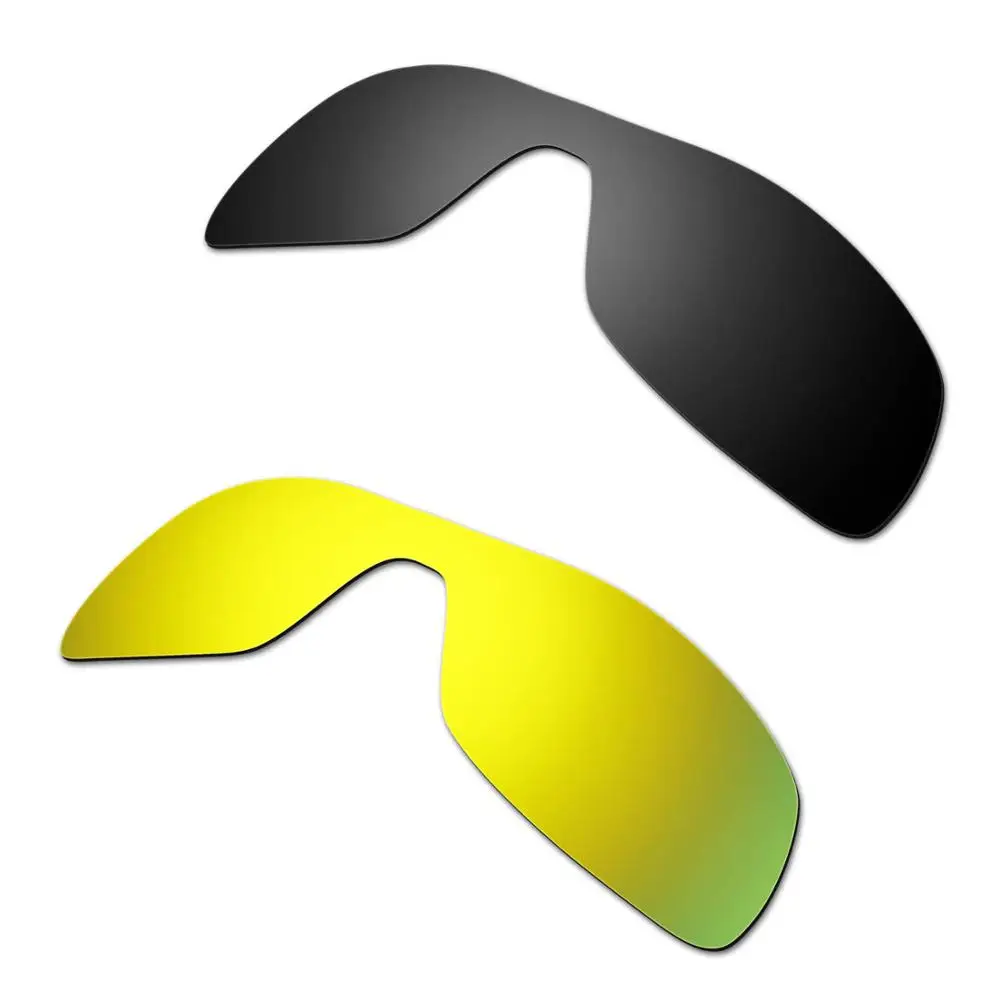 

HKUCO For Antix Sunglasses Replacement Polarized Lenses 2 Pairs - Black & Gold