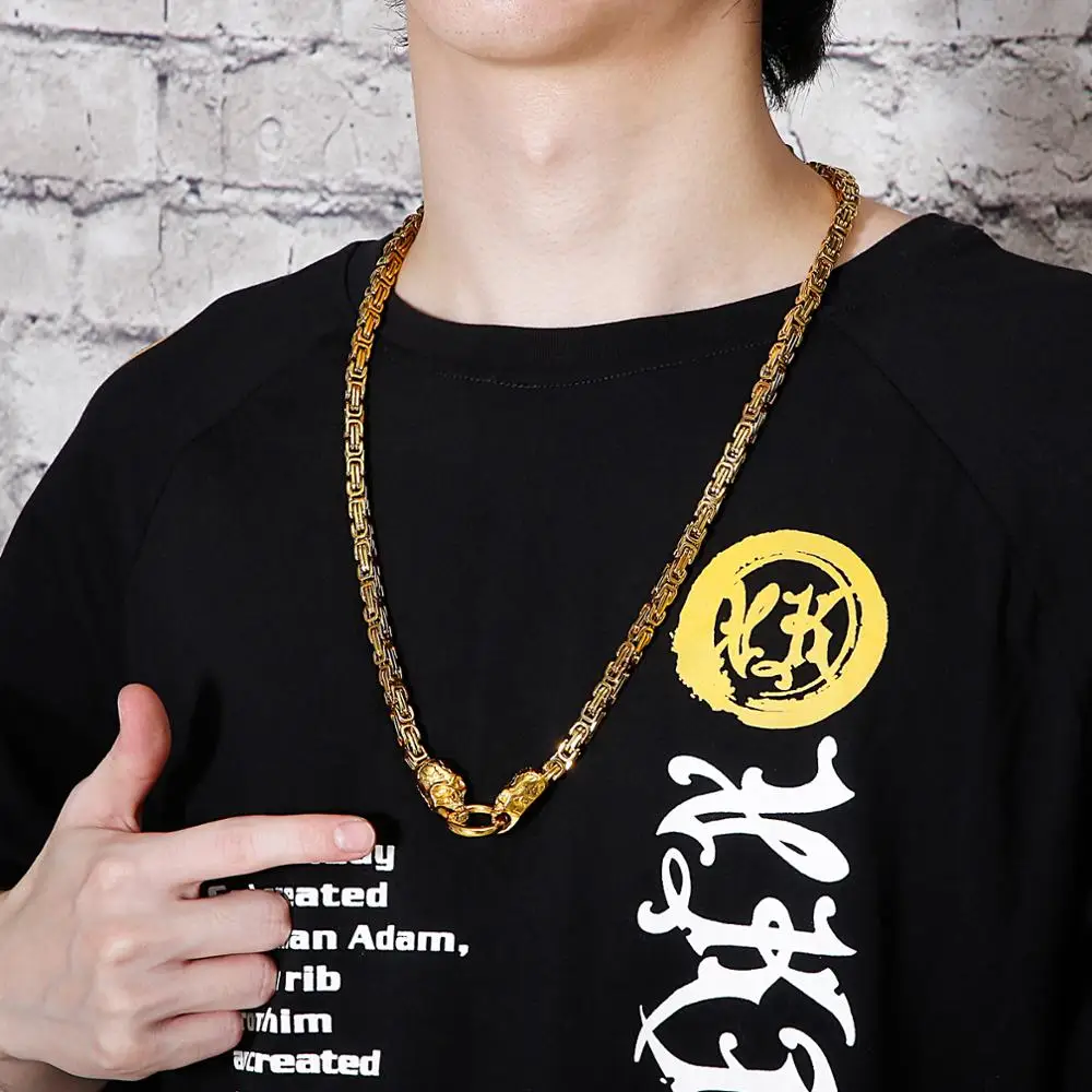 Kalen Men's Necklace Stainless Steel Charm Chain Gothic Chain Bone Decoration Jewelry Accessory