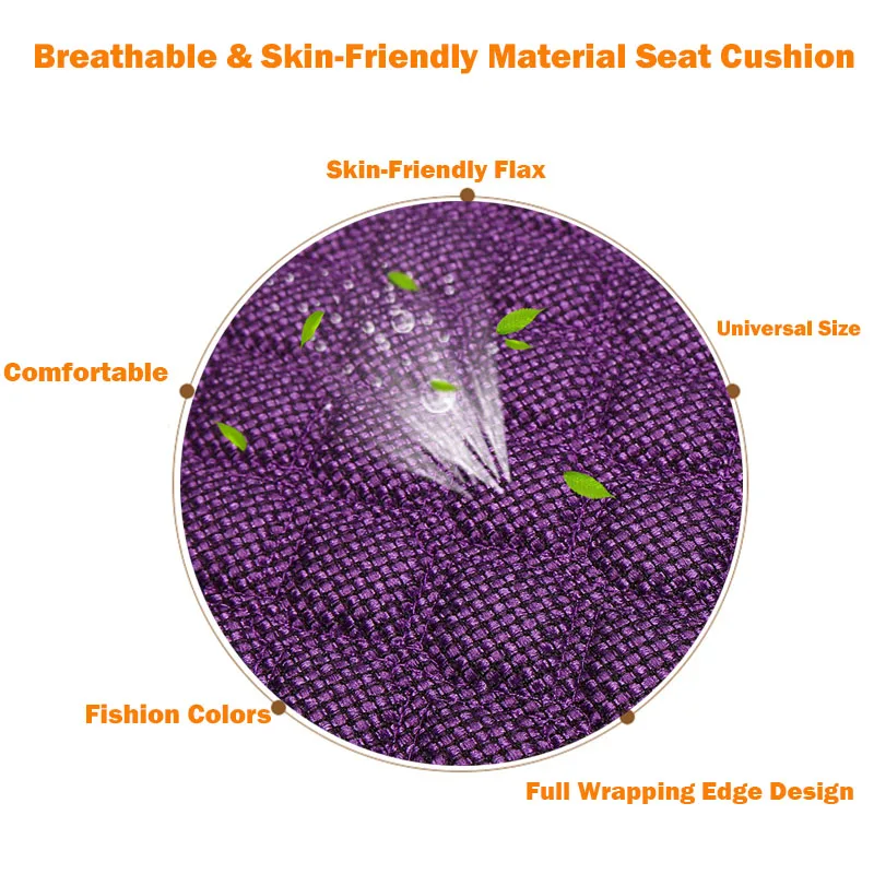 Summer Car Seat Cover Skidproof Front Rear Backrest Flax Protector Auto Seat Protect Cushion Anti-slip Pad Ｍat Car Accessories image 3
