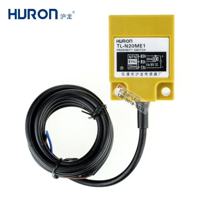 

5 pieces of HURON Inductive square proximity switch DC three-wire TL-N20ME1 metal induction sensor NPN normally open