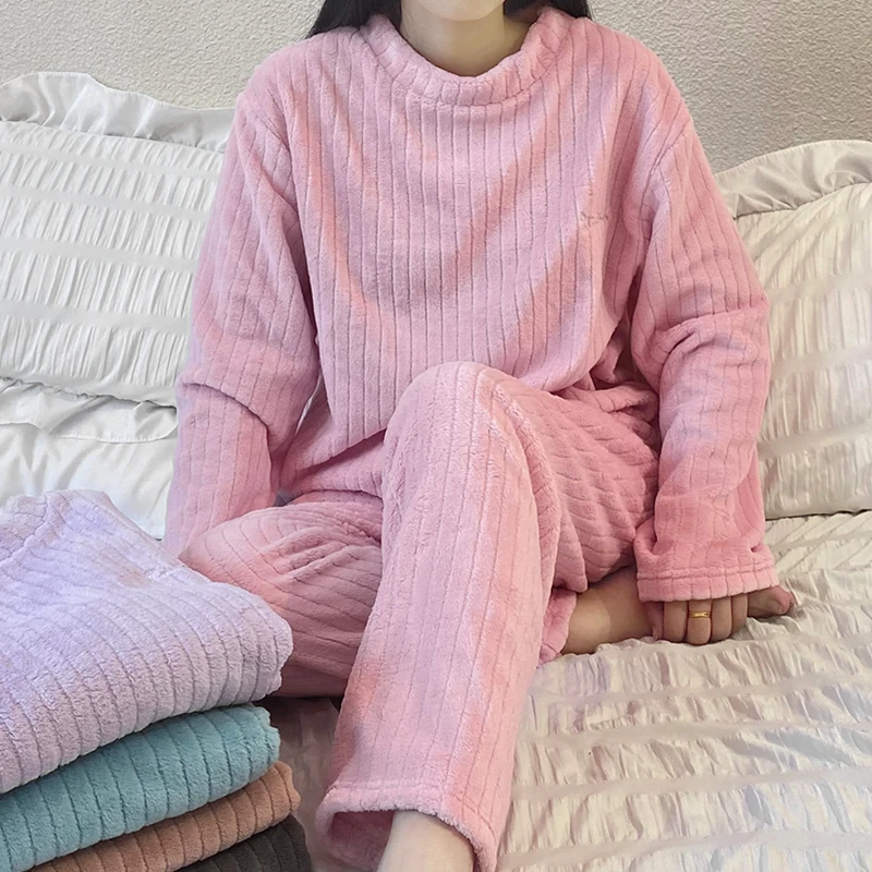 Winter Pyjamas Set Warm Women\'s Flannel Pajama Autumn Coral Bath Velvet Suit Badjas Female Sleepwear Home Suits Clothes пижама