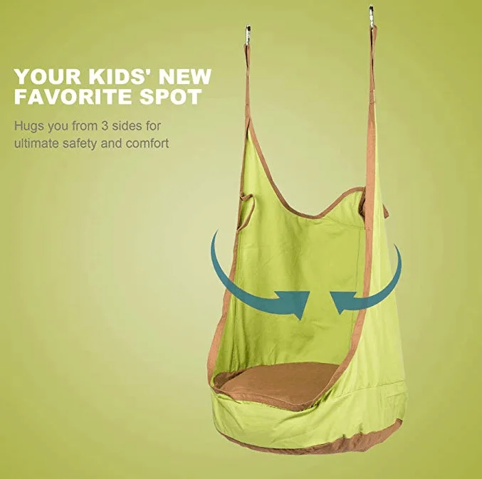 Outdoor Casual Adult Kids Pod Swing Seat Hammock Chair Kids Pod Swing Seat Child Hammock Chair Children Comfortable Indoor Roof