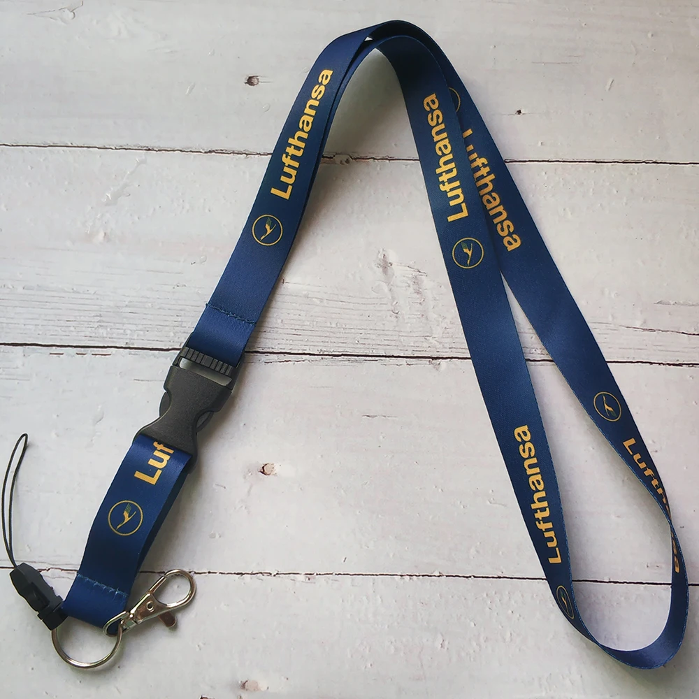 1 PC Navy Blue Lufthansa Lanyards for Neck Strap for Phone Strap Chaveiro Key Chain Lanyard for ID Card Holder Fashion Neckband