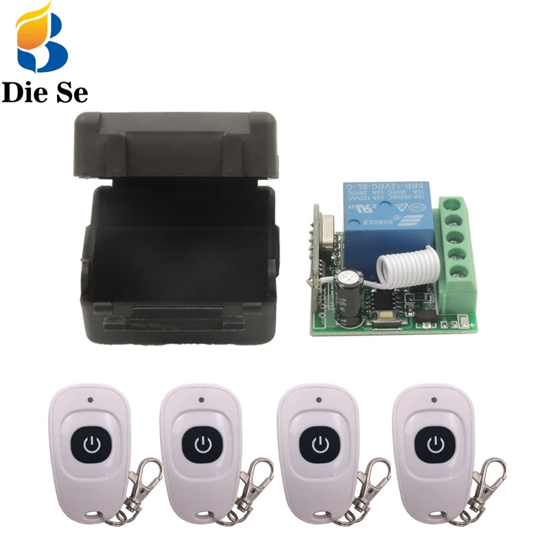 DC 12V 10A 1CH 433Mhz Remote Control Switch rf Relay Receiver for Light and Lamp wireless  switch on or off