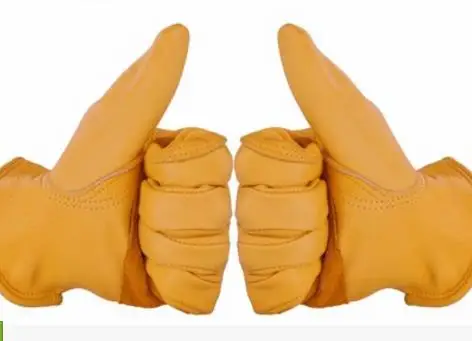 High quality retro leisure  gloves motorcycle gloves locomotive leather gloves unisex moto gloves yellow