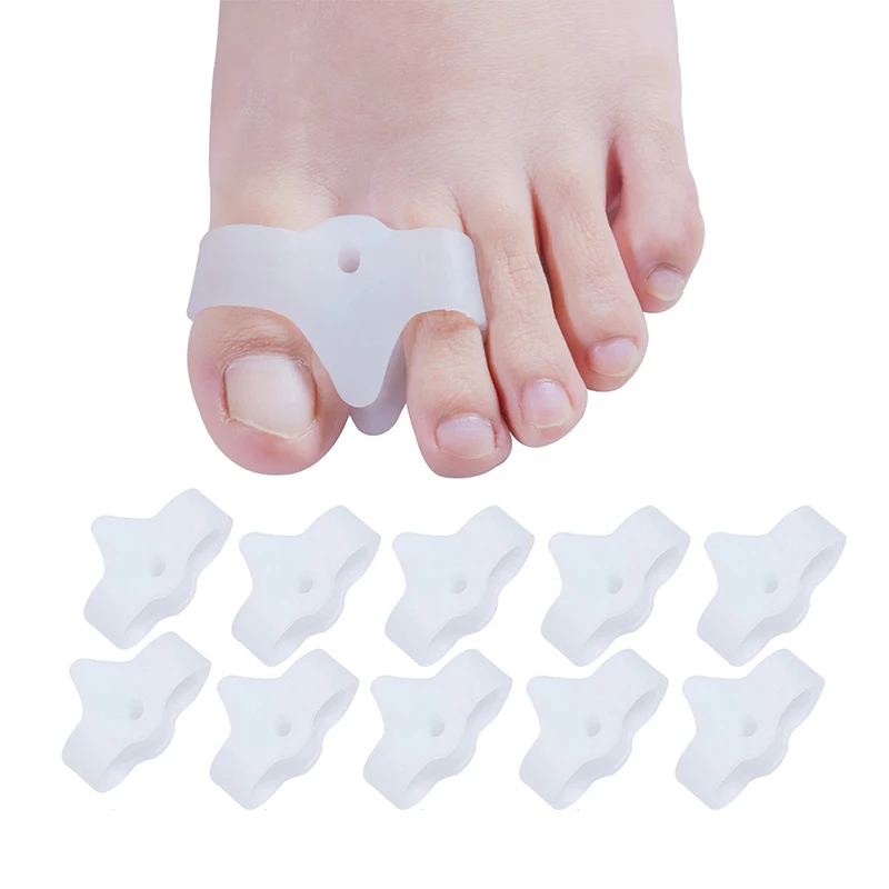 2 pçs = 1 par de silicone dedo do pé separador propagador polegar correção do dedo alisador união hallux valgus corrector ferramenta cuidados com os pés