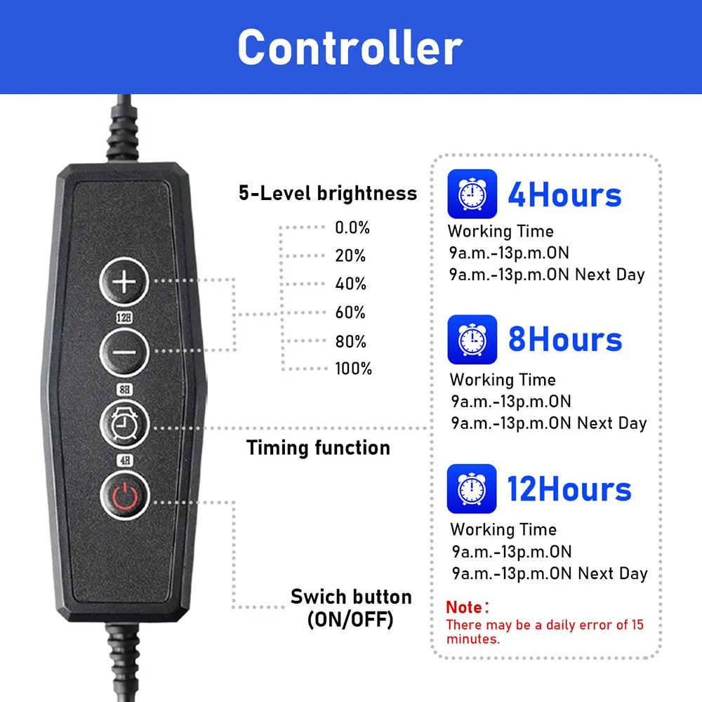 Greenhouses LED Grow Light Strips USB Red Blue Full Spectrum Plantas Lamp with Timer Dimmable Indoor Hydroponics Phytolamps