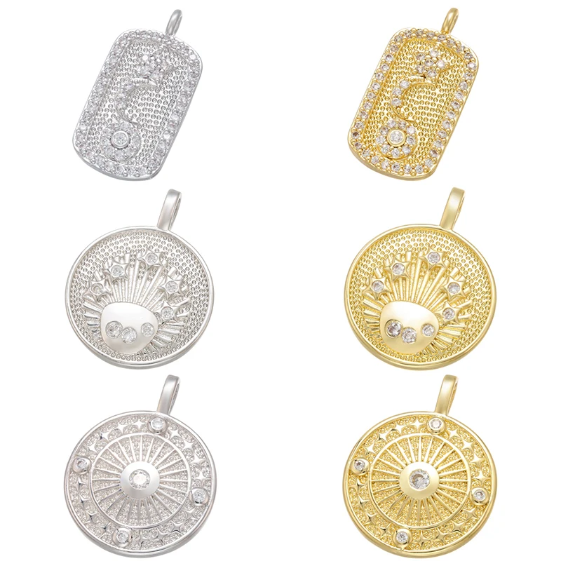 ZHUKOU CZ crystal gold color earrings charms heart/butterfly  pendant for women DIY making jewelry accessories VD796