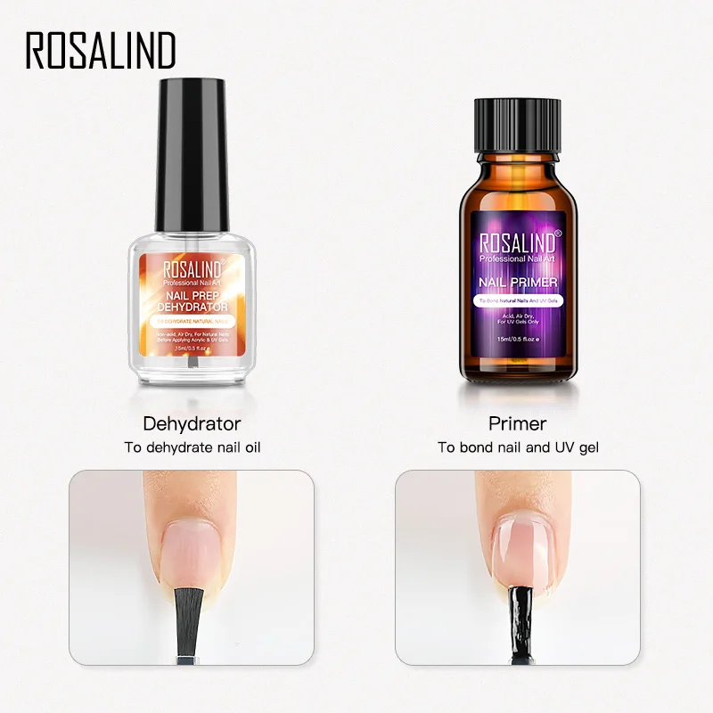 Rosalind 15 Ml Nail Dehydrator Gel Polish Nail Primer Geen Behoefte Curing Lucht Drogen Voor Nagels Art Base Top Coat langdurige Gel Lak