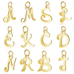 10pcs/lot 316 Stainless Steel Alphabet Charms Vnistar Initail Handmade Jewelry Finding Supplies A-Z English Letter Pendants