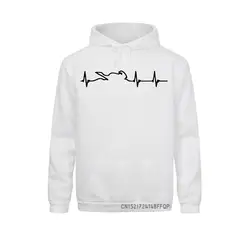 Sudadera con capucha de gran tamaño para hombre, jerséis con corazón, electrocardiograma, jugadores de carreras de motocicletas, divertidos, Invierno