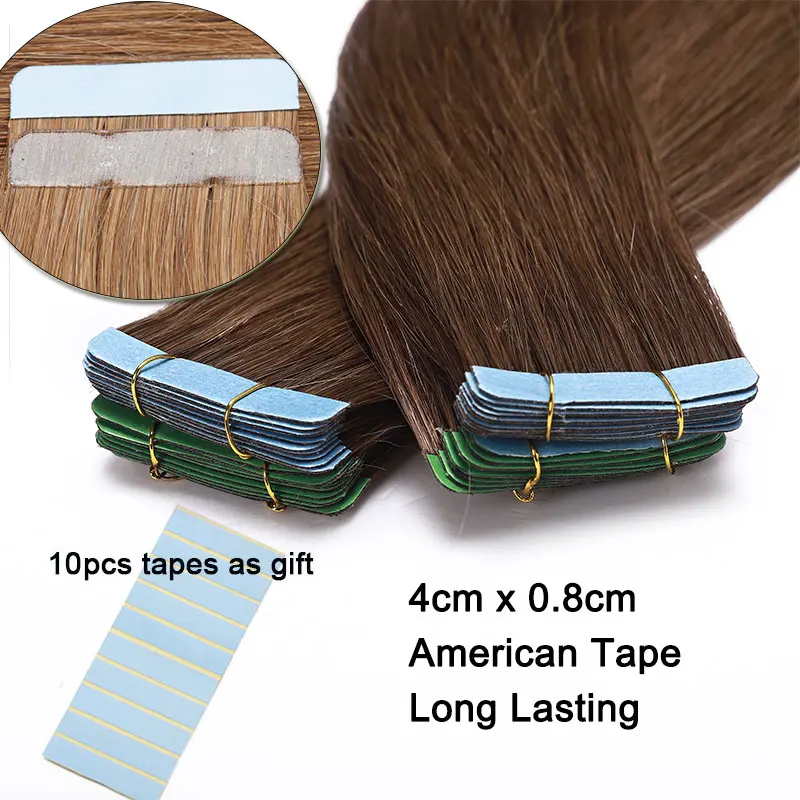 SEGO 2,5 g/Stück, gerade Tape-In-Haarverlängerungen, Echthaar, Skin Weft Tape Hair, nahtlos, unsichtbar, doppelseitiges Klebeband, 20 Stück – Detail 24