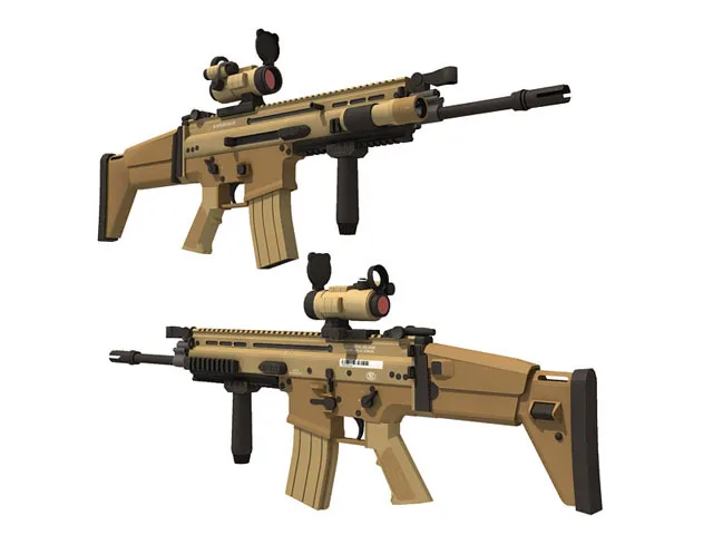 1:1 US FN SCAR-L Assault Sniper Rifle Pistol Submachine Shot gun Paper Model Kit Handmade Toy Puzzles