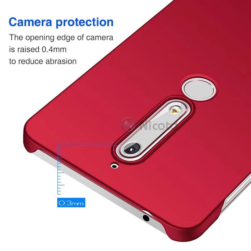 Luxury Plastic Matte Phone Case For Nokia 6.1 plus 5.1 3.1 2.1 Hard PC Cases Shockproof Back Cover for Nokia 8 7 6 5 bags