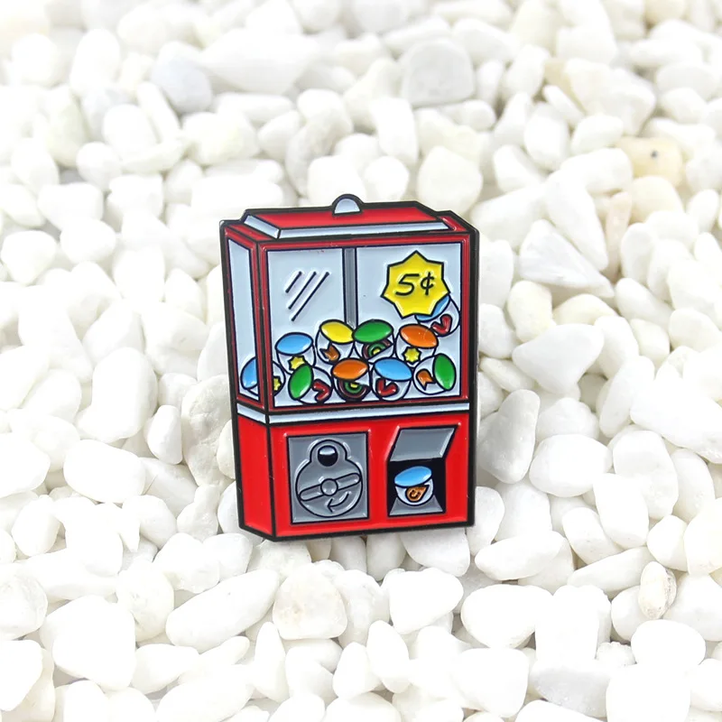 Creative Cute Coin-operated Candy Machine Alloy Paint Brooch Fashion Men's Women's Lapel Pin Jewelry Children's Gifts Jewelry