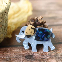 Fashion Acrylic Large Elephant Brooch Lovely Animal Thailand Elephant Resin Brooches Pins Jewelry For Women Bag Accessories