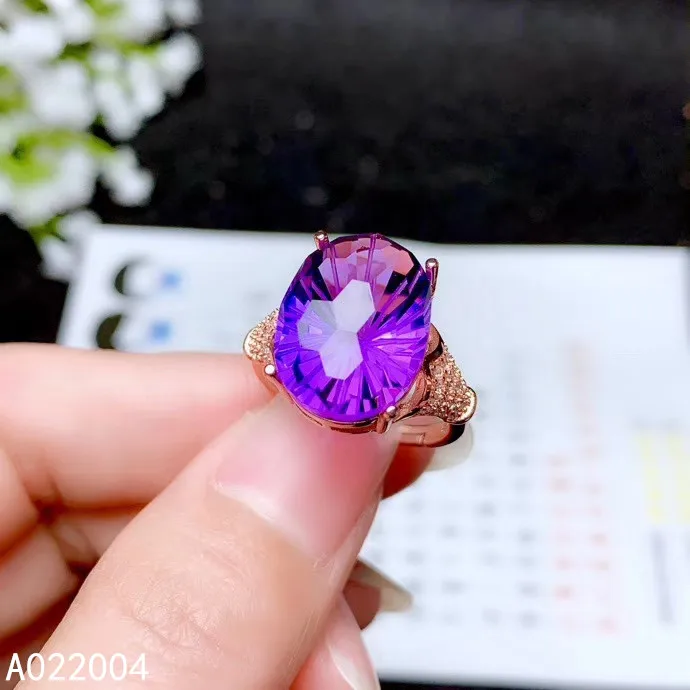 

KJJEAXCMY-925 Sterling Silver Ring Women Fine Exquisite Jewelry, Amethyst Gemstone, New, Girl, Lady, Female, Trendy, Hot Selling