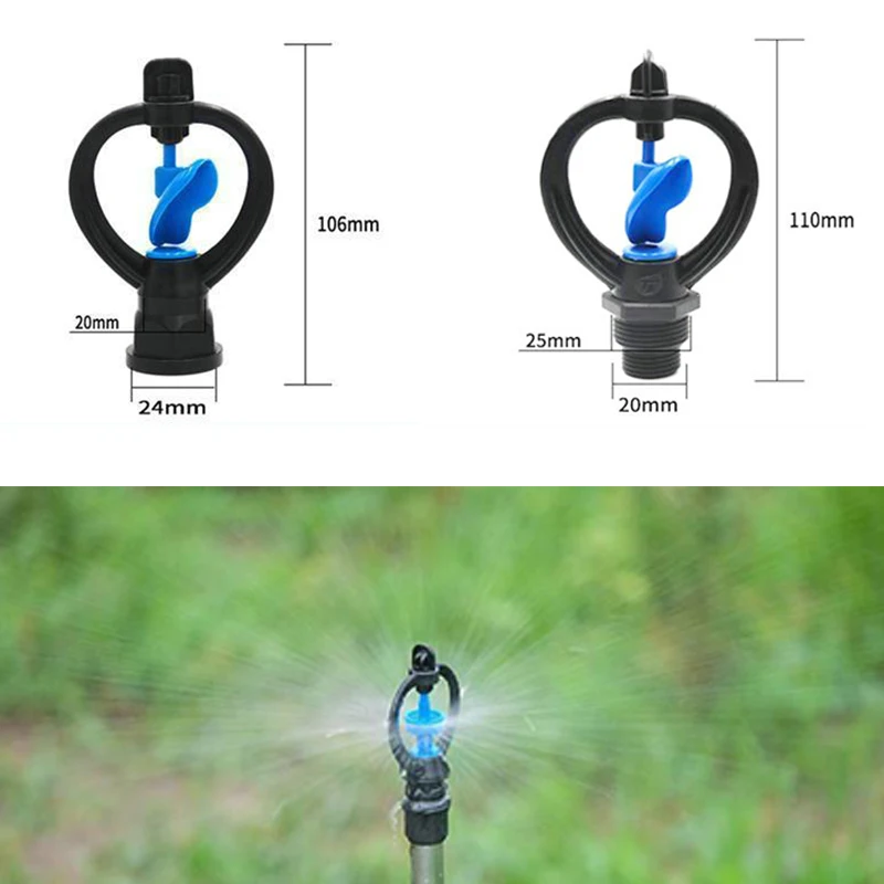 

1/2 '' 3/4 ''Thread Irrigation Butterfly Sprinkler Agriculture Rotating Rain Sprinkler Garden Watering Water Nozzle 2 Pcs