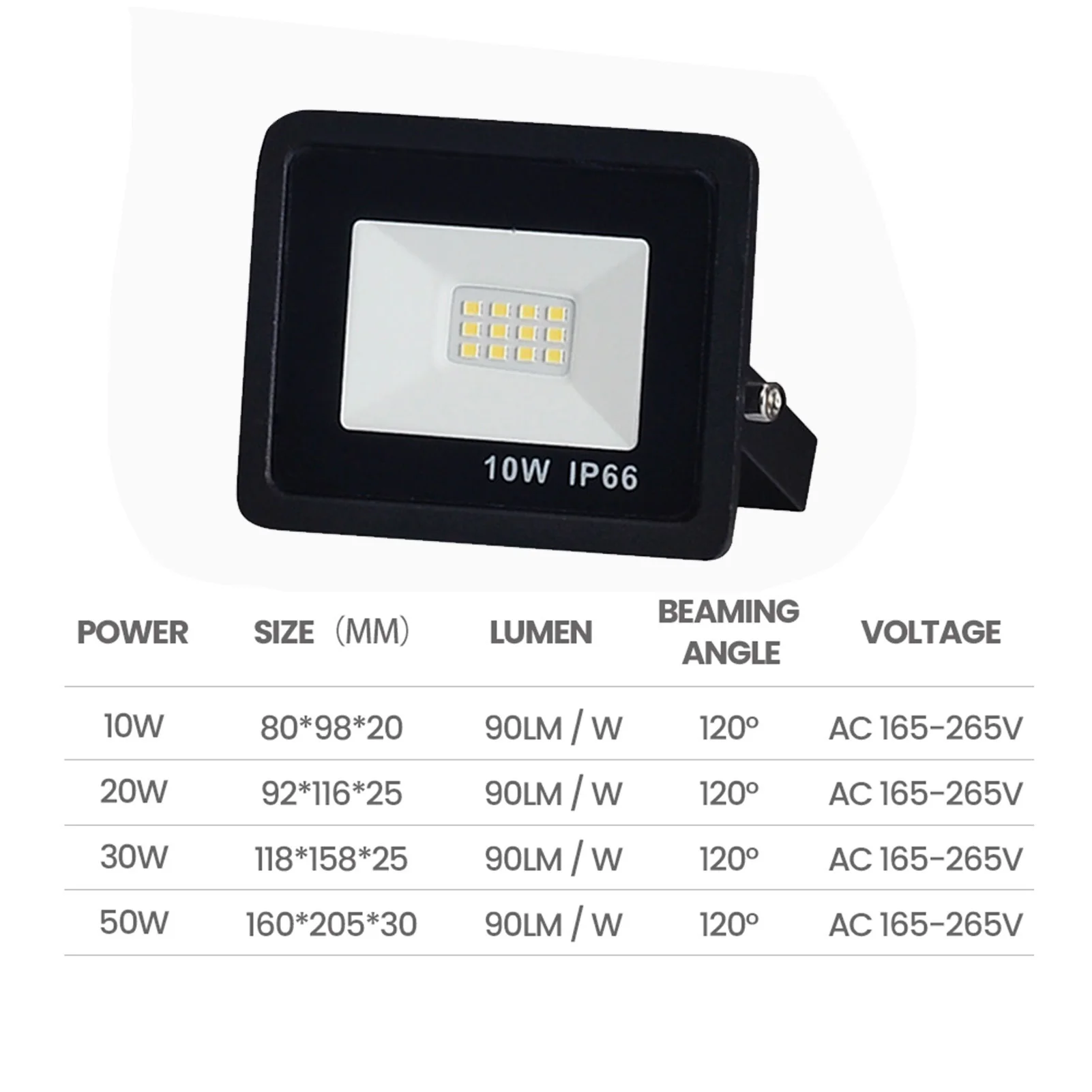 LED Lumière D'inondation 10W 20W 30W 50W 220V Blanc Froid Projecteur Imperméable Extérieur Lumineux Superbe Projecteur Livraison Directe En Gros