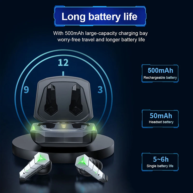 Kingstar TWS Bluetooth 5.0 หูฟังชุดหูฟังสําหรับเล่นเกม 65ms Latency ต่ําหูฟังไร้สายหูฟังสเตอริโอเบส Gamer พร้อมไมโครโฟน