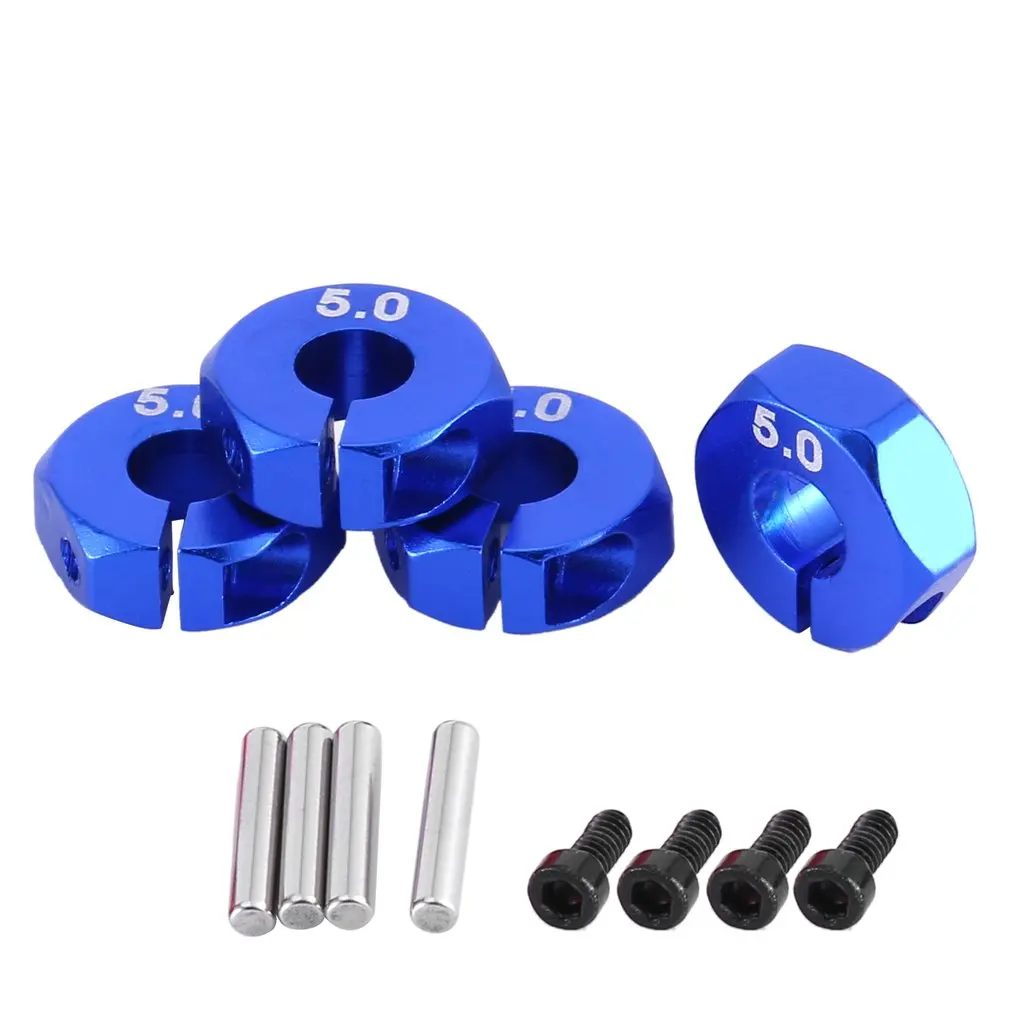 4pcs 5mm Thick 12mm Aluminum Wheel Hexagonal Nuts With Pins Screws For HSP 102042 1/10 RC Car Parts