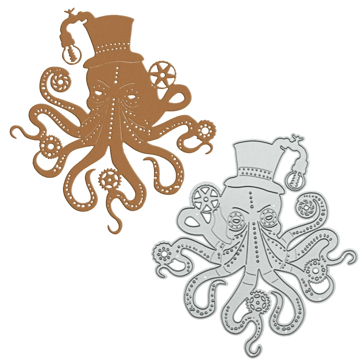 

Mechanical Octopus with Hat Cutting Dies Scrapbooking DIY Clipart Decorating Paper Art Cutter Die Mold Steampunk Metal Stencil