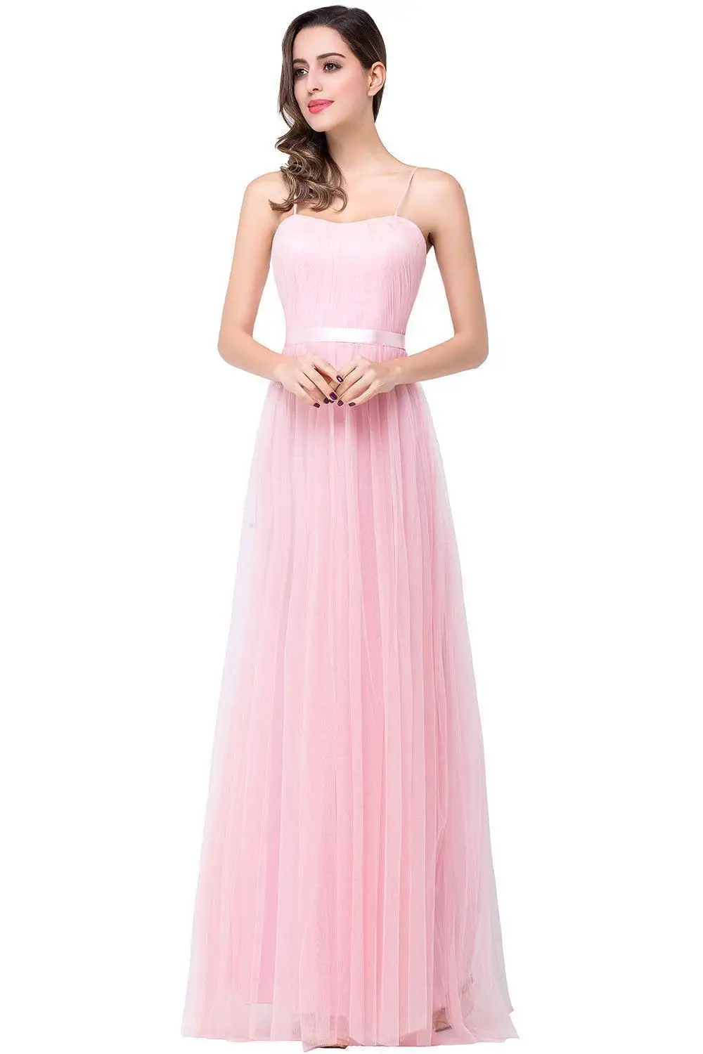 In Stock New Elegant Long Chiffon Evening Dresses Chiffon Formal Party Gown Cheap Dresses Robe De Soiree Longue