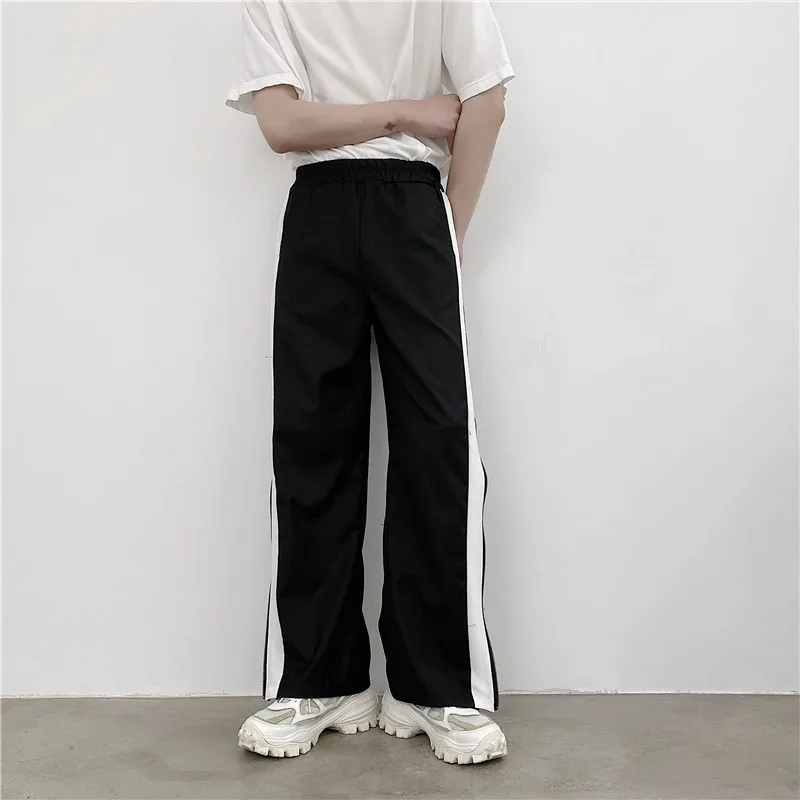 Men Straight Pants Wide Leg Pants Spring And Autumn New Dark Side Zipper Design Fashion Trend Casual Versatile Loose Pants