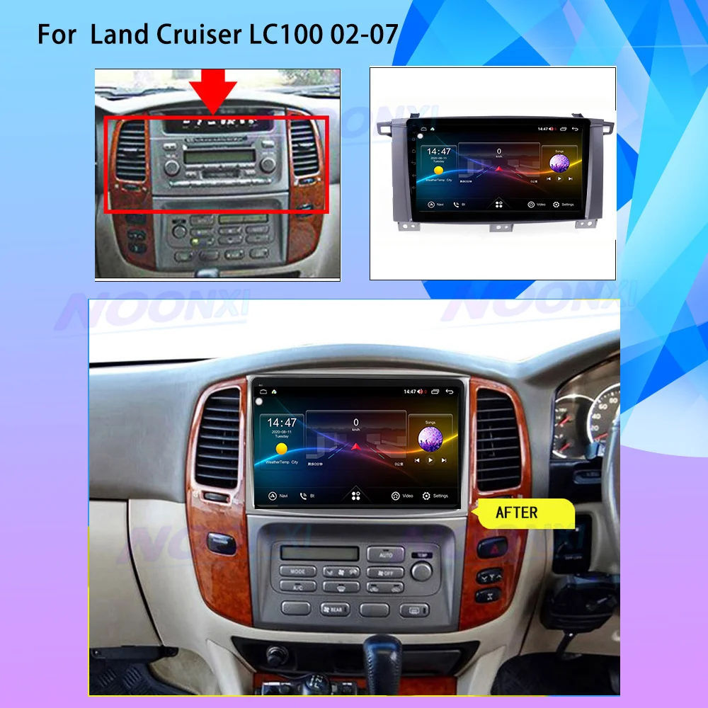 128G For Toyota Land Cruiser LC100 2002-2007 Android Car Radio Stereo Autoradio Audio GPS Navigation Multimedia Player Head Unit