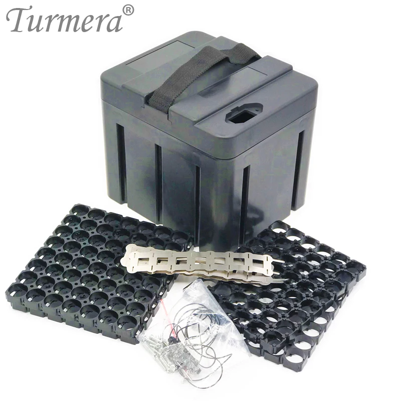 Turmera 48V E-bike Lithium Battery Storage Box For 13S8P 18650 Battery Pack Include Holder and Nickel Can Place 104 pieces Cells