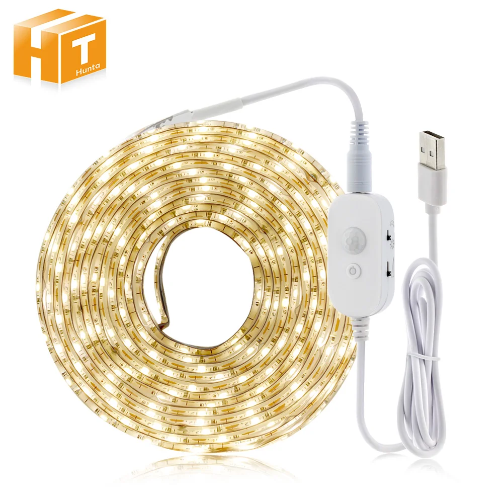 USB PIR Sensor LED Strip Motion Sensor LED Tape for DIY Under Bed Light Bedroom Washroom LED Night Light.