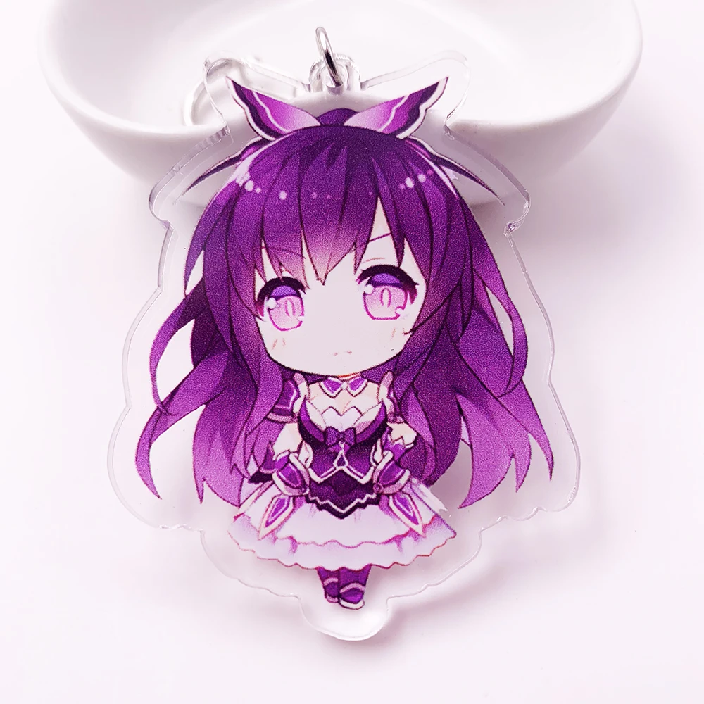 Anime Date A Live Yoshino Cosplay Acrylic Cute Cartoon Keychain Yatogami Kurumi Bag Pendant  llaveros Chaveiro portachiavi K0138