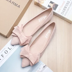 Ballerine da donna con grande Bowknot scarpe da sposa rosse tacco piatto nodo a farfalla suola morbida taglia piccola 33 34 misura grande 43 appartamenti rosa rossa