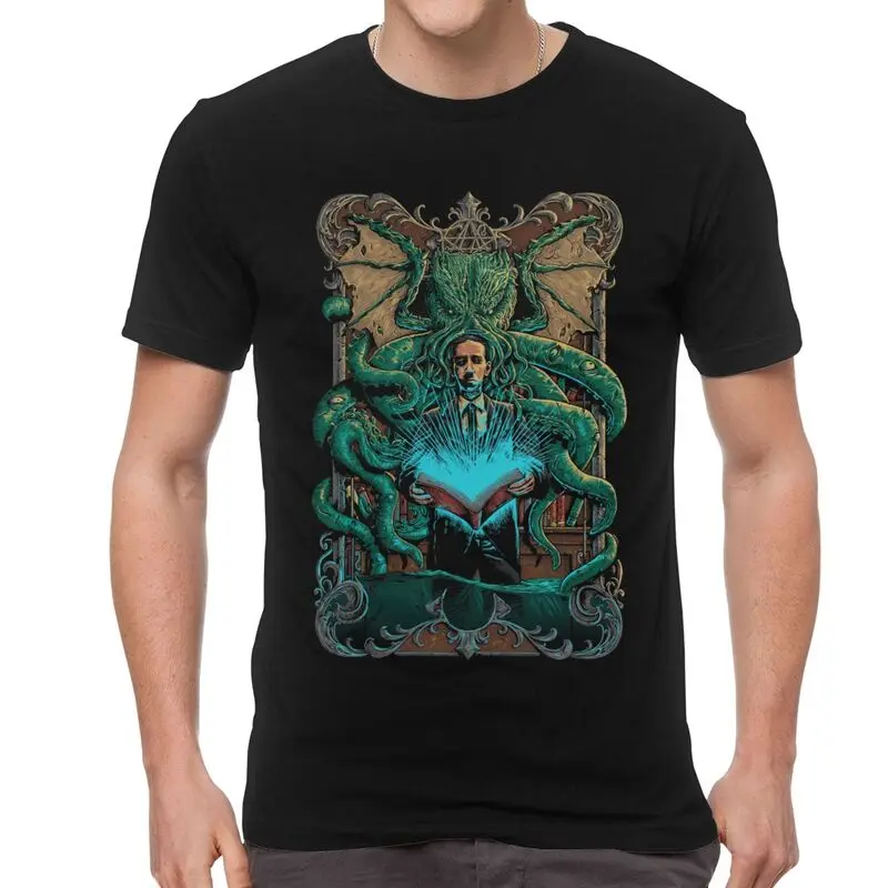 Tvoe Call Of Cthulhu T Shirt Men Short Sleeve Cotton T-shirt Lovecraft T-shirt Horror Fiction Film Fan Tees Top Tshirts Gift