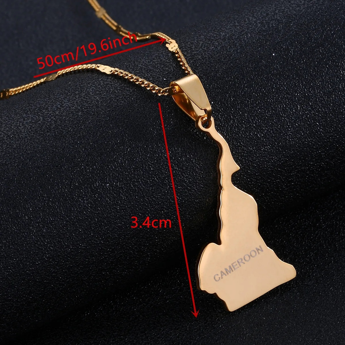 Stainless Steel République du Cameroun Map Pendant Necklace Douala Yaounde Cameroon Map Charm Jewelry