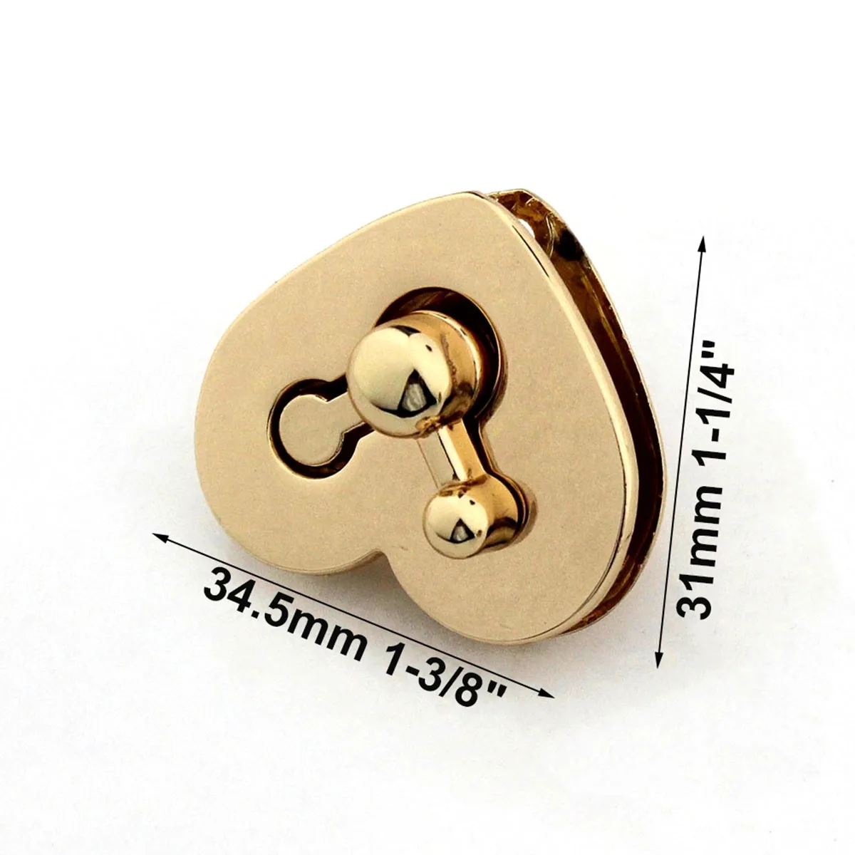 1pcs Metal Heart Shape Turn Lock Fashion Switch Lock for DIY Handbag Bag Purse Luggage Hardware Closure Bag Parts Accessories