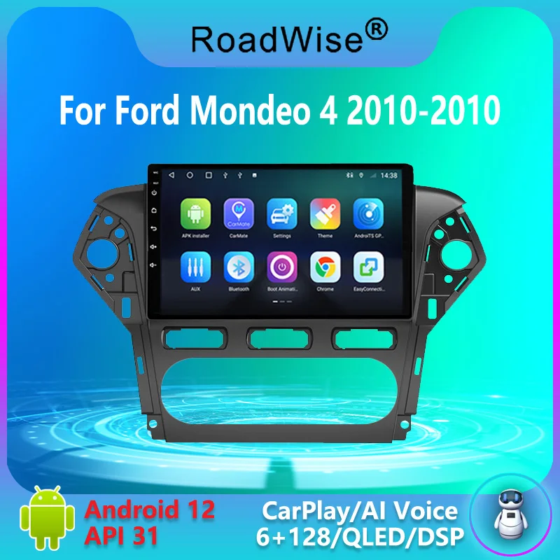 

Roadwise Android 12 Car Radio For Ford Mondeo 4 MK4 2010 2011 2012 2013 2014 Multimedia Carplay 4G Wifi GPS DVD 2 DIN Autoradio